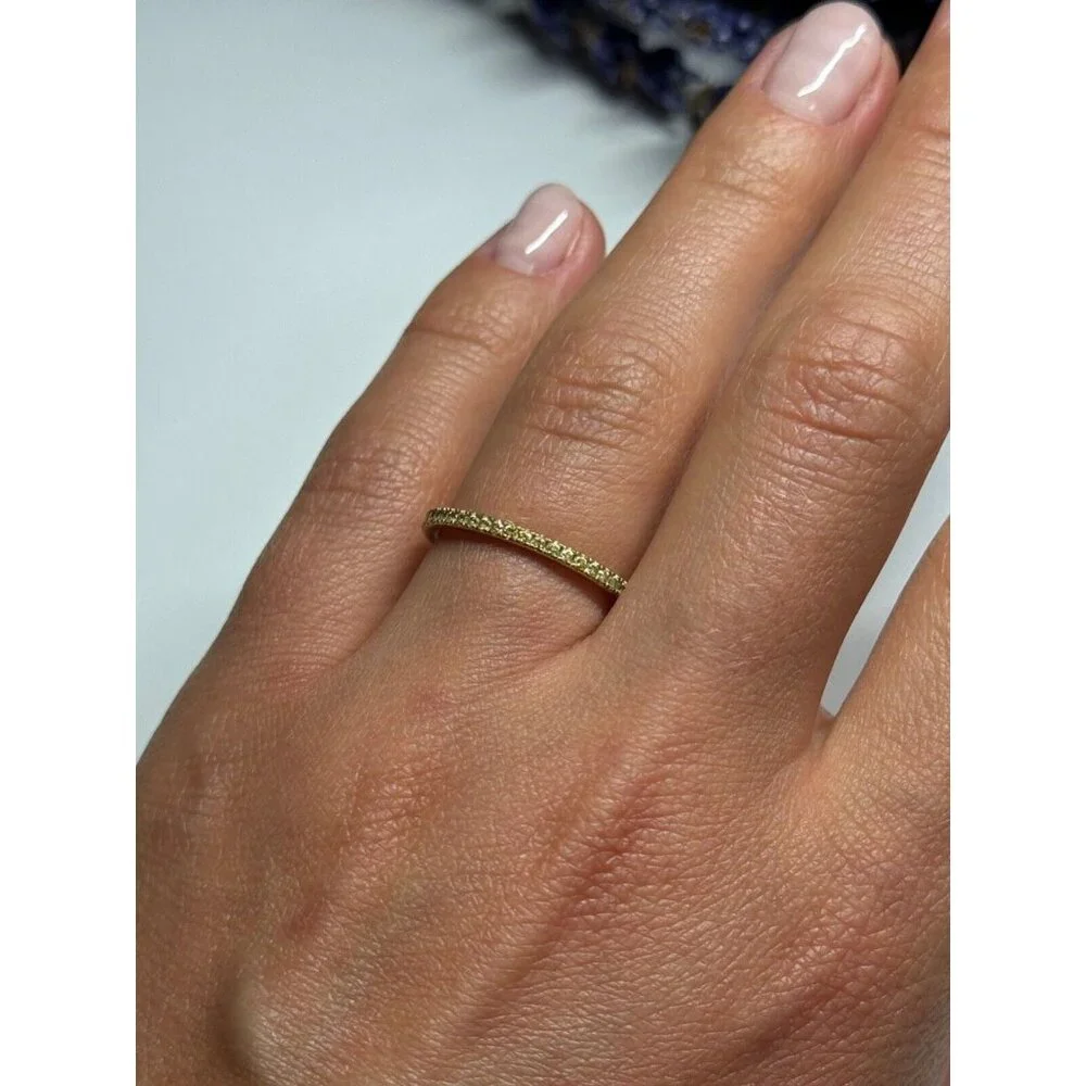 925 STERLING SILVER GOLD PLATED CZ RING SIZE 6